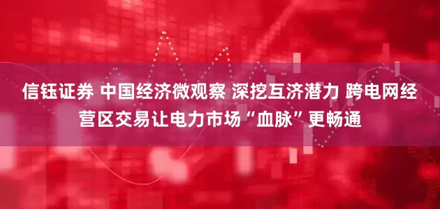 信钰证券 中国经济微观察 深挖互济潜力 跨电网经营区交易让电力市场“血脉”更畅通